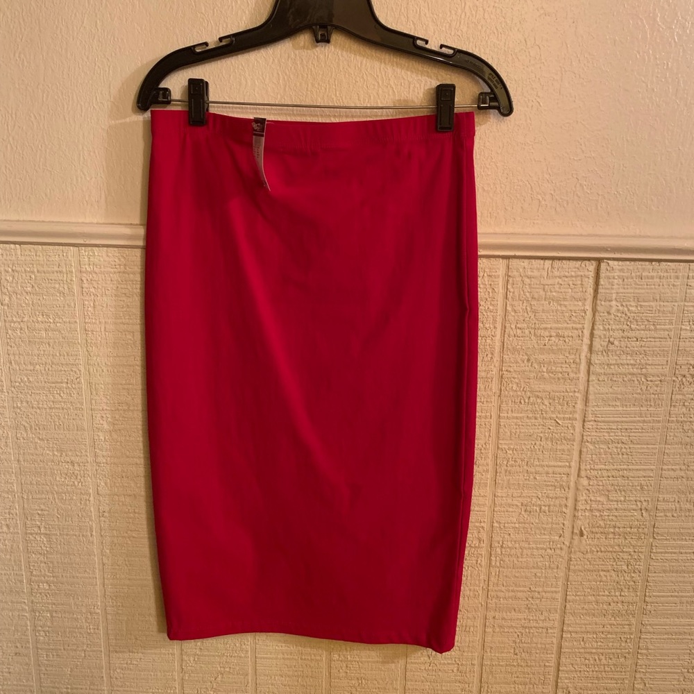 Red pencil skirt
